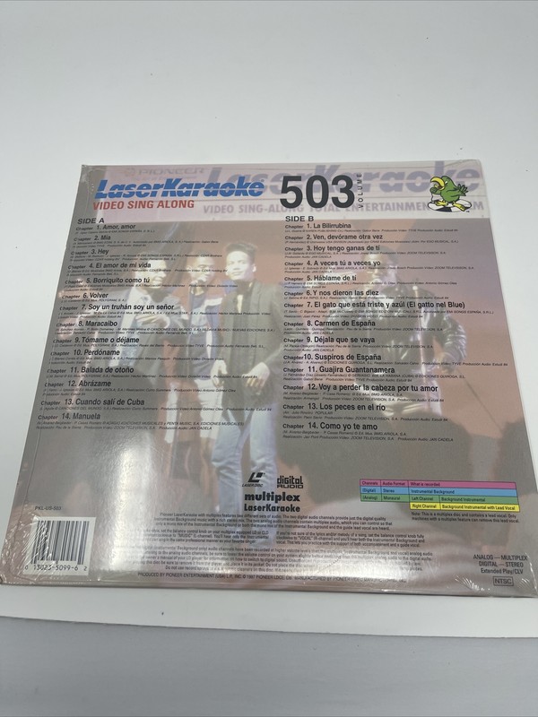 Laserdsic LaserKaraoke Volume 503 Spanish Como Yo Te Amo Volver Amor Manuela N2