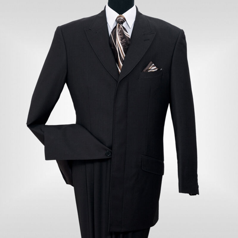 Men's Wool Feel Fashion Free Ranking TOP5 shipping Suit w Hidden & Splits 4 Button Triple