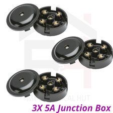 3X 5A Junction Box 4 Terminal Electrical Wiring Connector Plastic BLACK 59mm