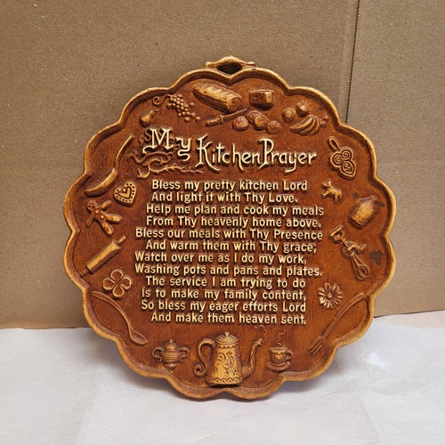 Vintage 60er "My Kitchen Prayer" 3D geprägte Wandrelief-Multi Products Inc USA