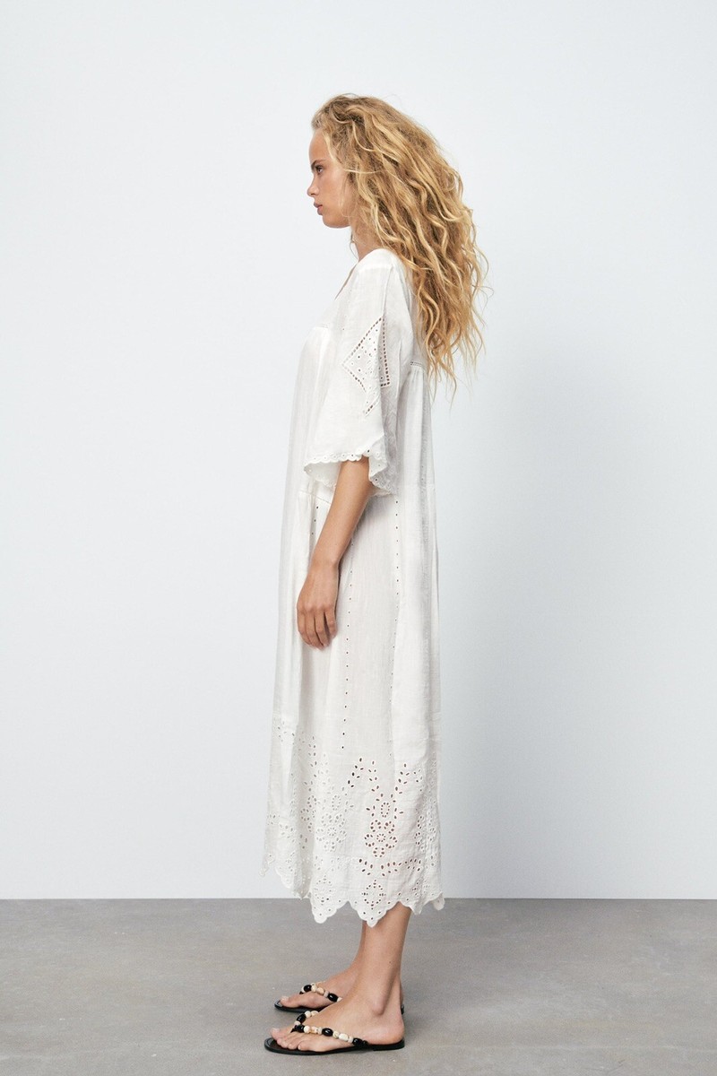 Zara Tunic Dress With Cutwork Embroidery 5107/113 | eBay