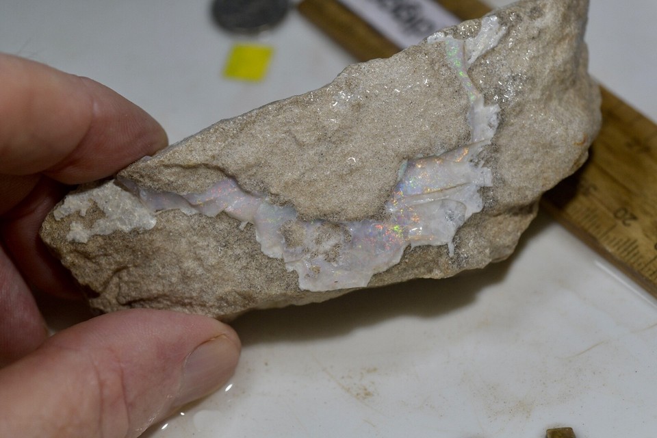 AUSTRALIAN OPAL MINTABIE A GRADE SPECIMEN OR GEM CUTTER REDS GALORE
