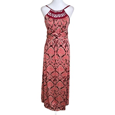 Marciano Silk Lattice Neck Multicolor Red, Pink & White Maxi Dress Size M | eBay Marciano Silk Lattice Neck Multicolor Red, Pink & White Maxi Dress Size M | eBay