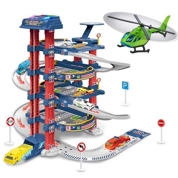 Spiel-Parkgarage 4-StöCkiges Parkhaus FüR Kinder, Parkgarage Mit Licht Und Sound-image