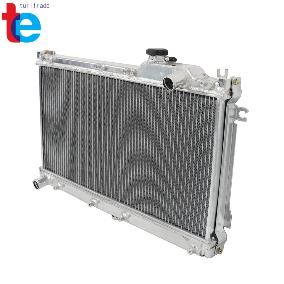 Radiador de carreras con núcleo de aluminio completo de 2 filas atornillado para Mazda Miata MX-5 1,6 L i4 Foto 4 de 4