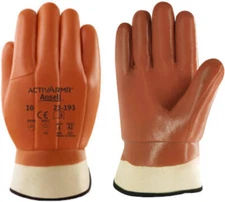 Ansell Winter Gloves, Foam Lining, ActivArmor Monkey Grip, Smooth OR Rough