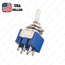 1x DPDT Guitar Mini Toggle Switch 2 Position ON/ON 6 PIN Car/Boat Switches Blue