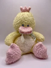 Vintage Soft Dreams Plush Terry Cloth Duckling Belly Flops 6” Pastel Crown RARE