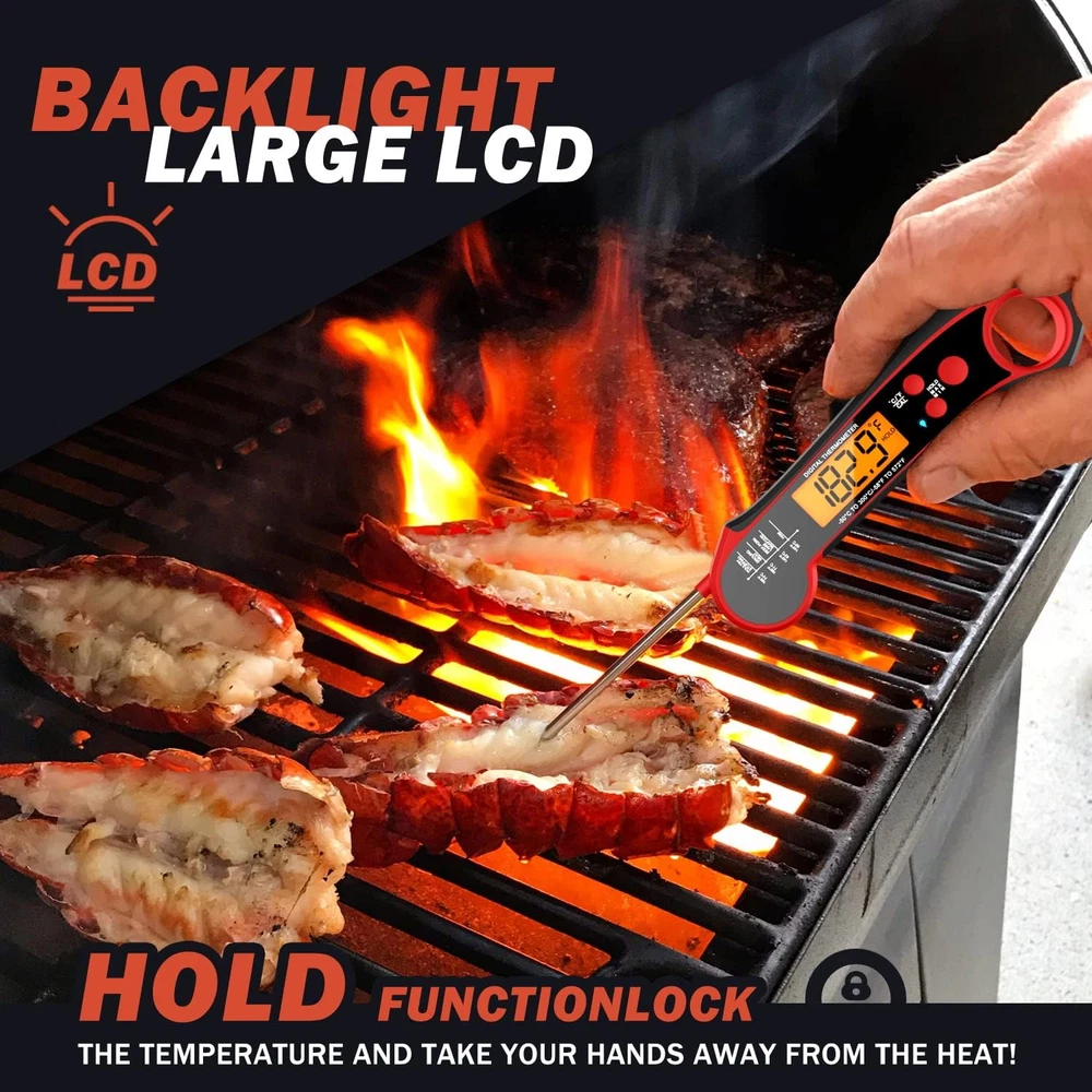 Meat Thermometer Digital, Instant Read Meat Thermometer for Grill and Cooking, I