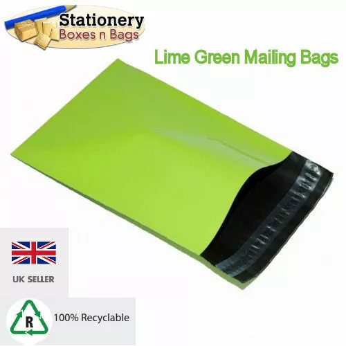 100 lime neon green 4.5 x 6.5" mailing postal packaging bags 120x170mm self seal image 1