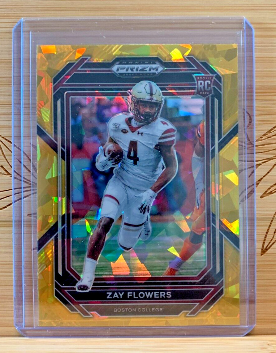 Zay Flowers - 2023 Panini Prizm Draft Picks - GOLD ICE PRIZM - Card #143 (RC)