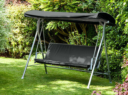 3 Seater Black Garden Swing Canopy for Argos Malibu Water Resistant