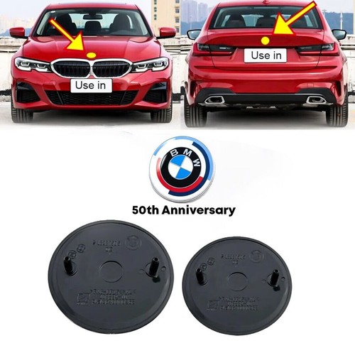 Juego de 2 piezas 82 mm 74 mm emblema insignia capó maletero delantero trasero E46 E39 E38 E90 E60 Z3 Z4 - Imagen 3 de 3