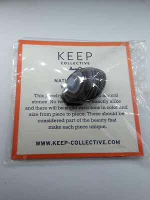 Keep Collective COURAGE black Agate protection stone focal/rare! vintage! 