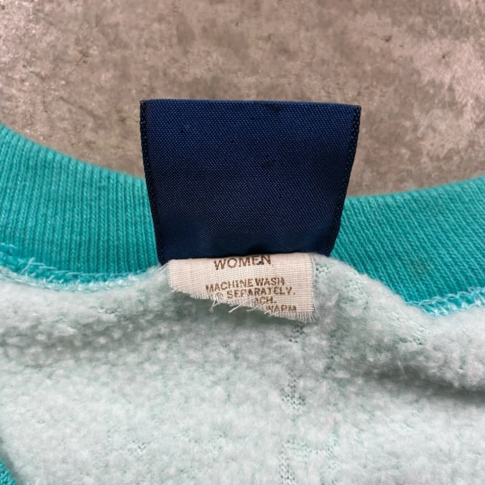 Sudadera Nike Vintage Años 70 Etiqueta Azul Para Mujer’s S Espuma de Mar Verde Correr Foto 4 de 4