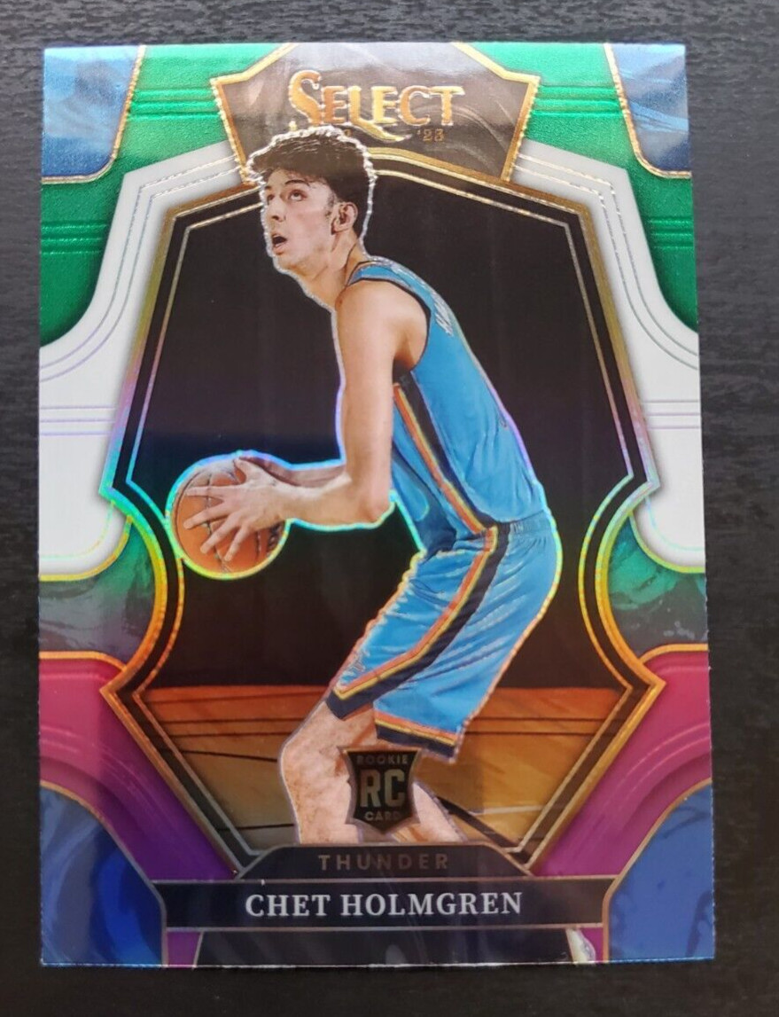 2022-23 Panini Select Chet Holmgren Premier Level Tri-Color Prizm RC Thunder