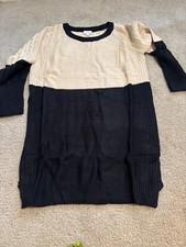 Lularoe Lauren Sweater Dress Size XS Striped Natural Tan Block Soft Comfy New