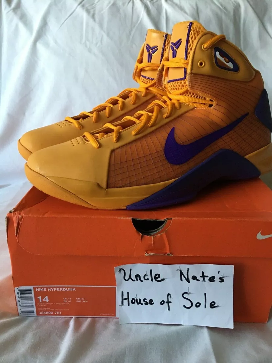 Nike HYPERDUNK SUPREME 08 Kobe Lakers 'SNAKEPOOLS' w/Ball, Size 14