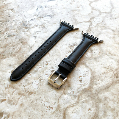Black Slim Band Strap for Apple Watch 7 6 5 4 3 2 SE Series 38 40 41 42 44 45mm