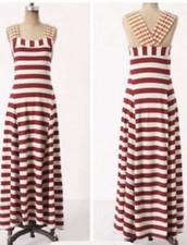 NWT Anthropologie HWR Monogram Split Stripes Dress  XS
