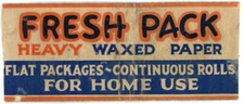 Fresh Packed Heavy Wax Paper, Packages Continuous Rolls, Vintage Matchbook Cover
