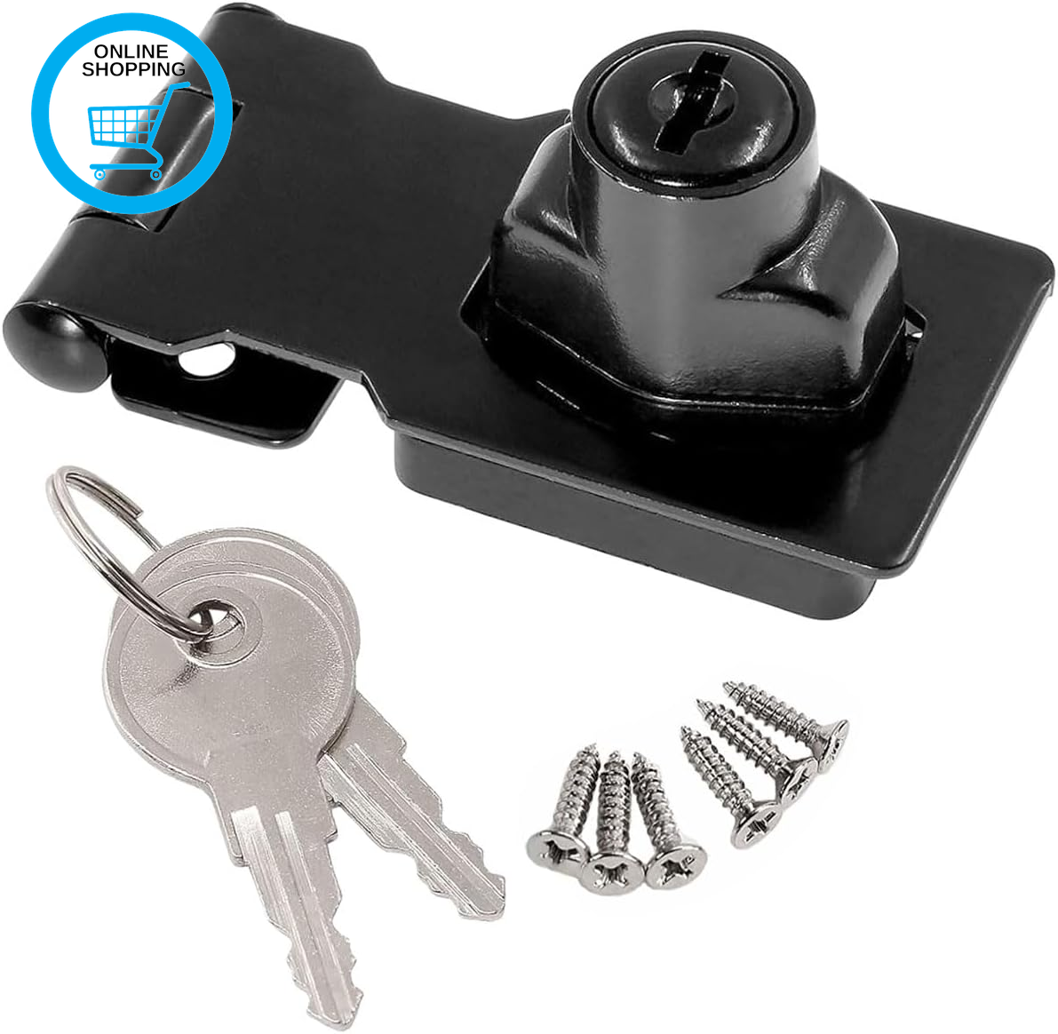Key Hasp Lock Right Angle 90 Degrees, Small Door Hasp Lock Hasp Door Bolt Latch