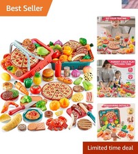 Imaginative 80PC Kitchen Play Food with Picnic Baskets - Safe Toddler Toys