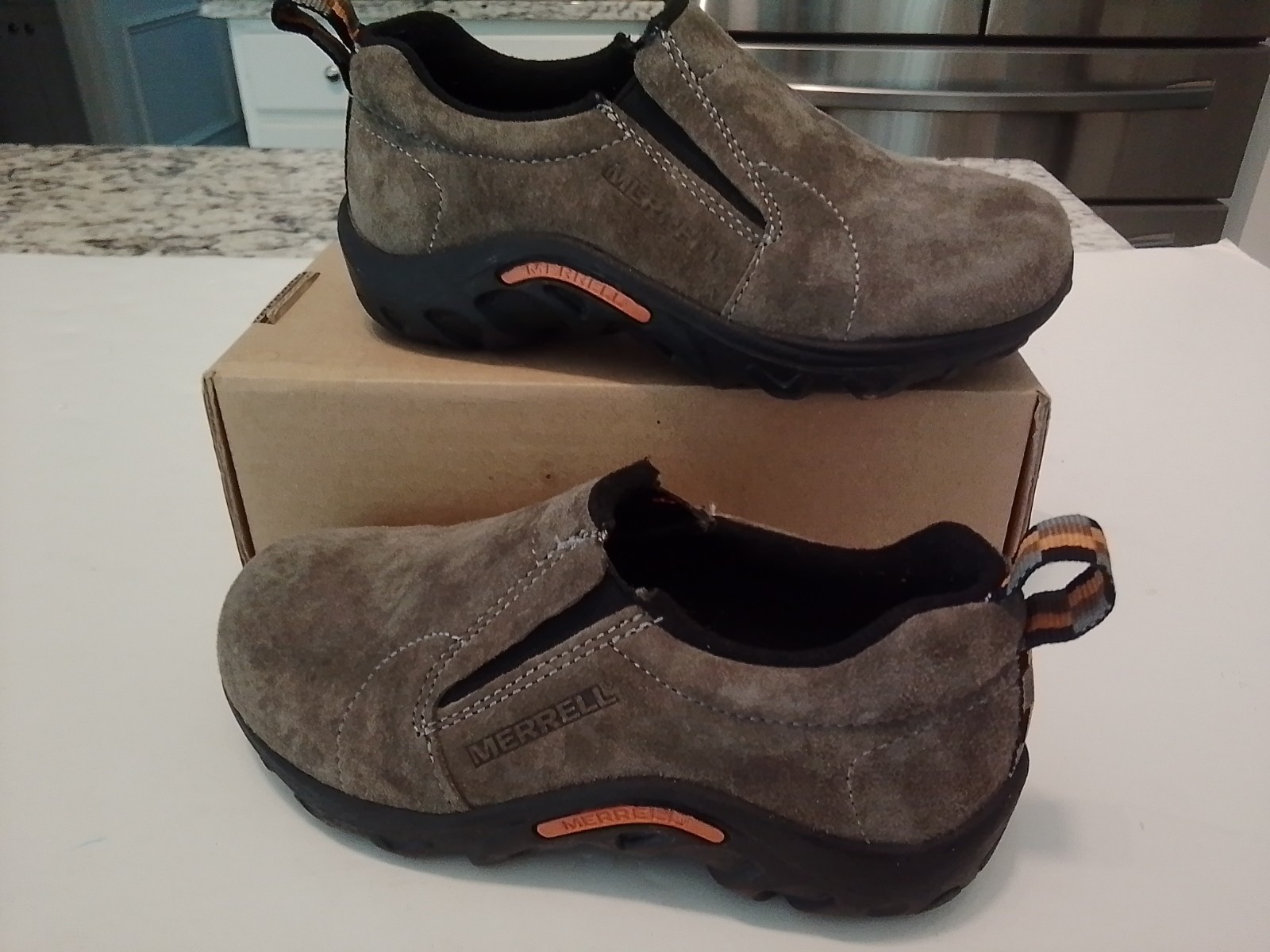 Scarpe mocassino Merrell bambino marrone scamosciato giungla taglia 11 Medium