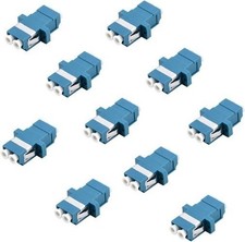 LC to LC Duplex Singlemode Fiber Optic Adapter Coupler, 10 Pack, Blue