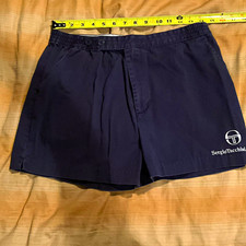 Sergio Tacchini Herren Marine Tennis Sport Shorts Elastischer Bund Taschen Größe 30