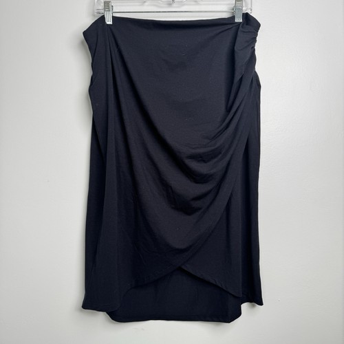 Open Edit Rock mit gerafftem Tulpensaum Damen XL schwarz elastischer Bund neu mit Etikett zum Überziehen - Bild 3 von 5