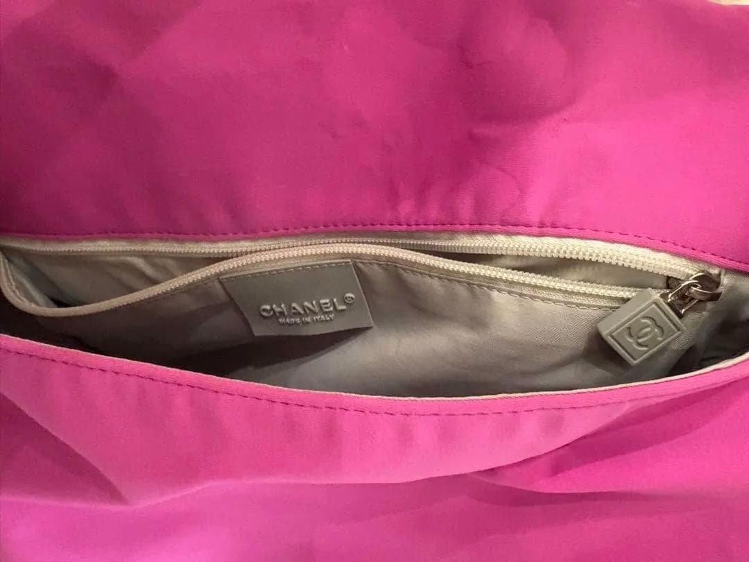 Auth CHANEL Bag Nylon Pink Quilted Shoulder Unisex Crossbody
