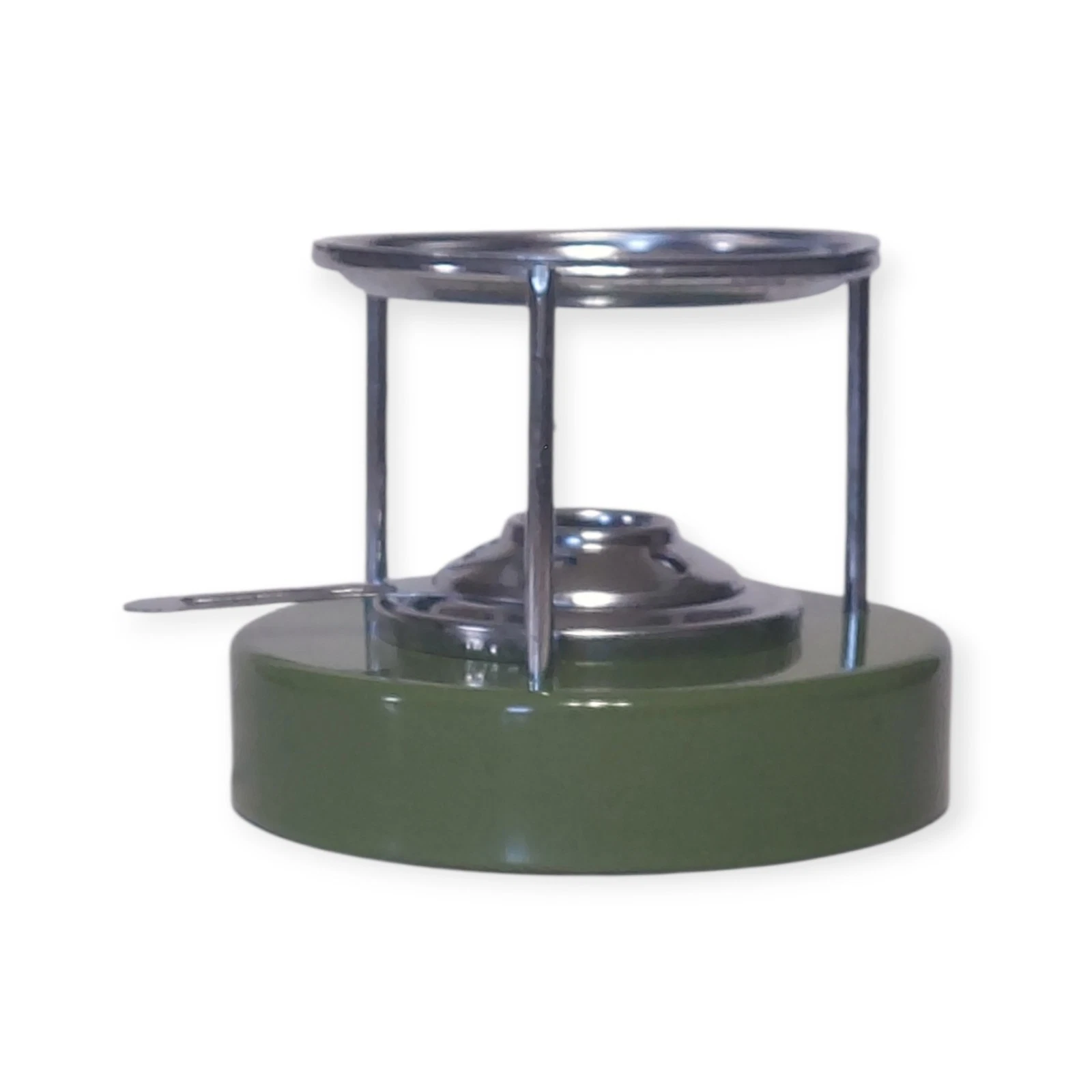 Vintage Avocado Green Aluminum Fondue Burner Made in Japan Retro MCM