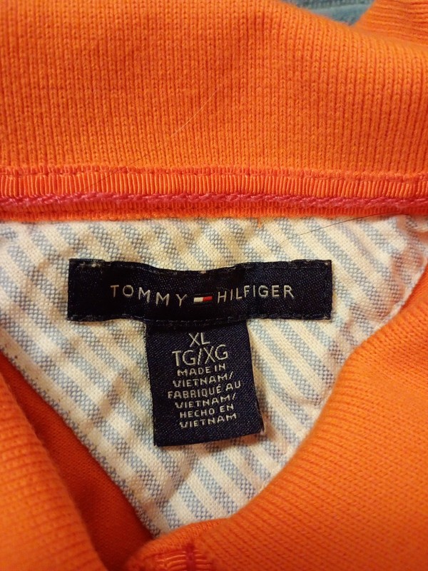 Tommy Hilfiger Polo Shirt Womens XL Orange Casual Short Sleeve Ladies