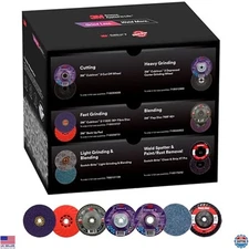 3M Grind Less Weld More Promo Kit 67115 - 16-Piece Welding Set with 4-1/2" Discs