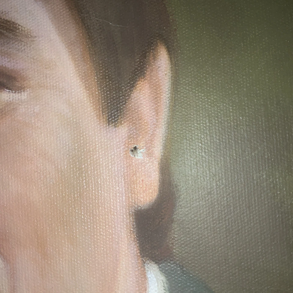 ÖLGEMÄLDE PORTRÄT MANN IM ANZUG MIT KRAWATTE Nicht Signiert Ohne RAHMEN GESICHT - Bild 2 von 4