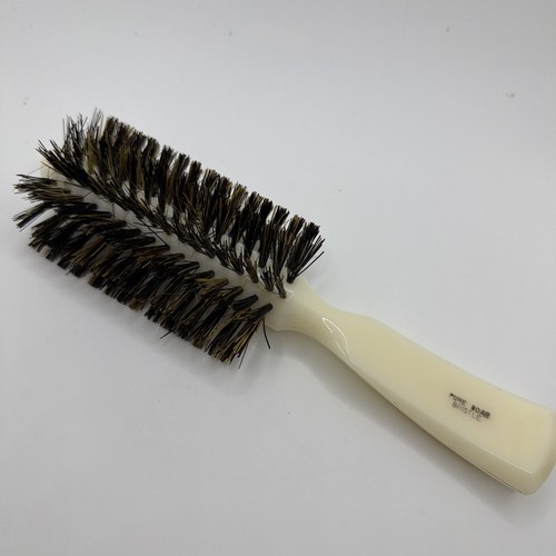 Vtg Fuller Regular Bristlecomb Hair Brush 8-Row Pure Boar Bristle Ivory Cream