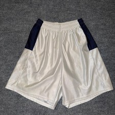Beautiful Vintage Satin White Dazzle Baggy Hoop Shorts Mens MD USA Made Vtg 90s