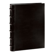 Sewn Bonded Leather Photo Album, 300 4x6 Photos Storage, 3 Per Page, Black