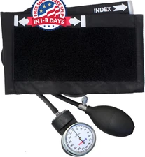 Dixie EMS Deluxe Aneroid Sphygmomanometer Blood Pressure Set W/Adult Cuff, Carry