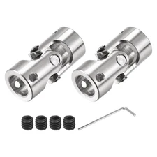10mm to 10mm Rotatable Universal Joint Shaft Coupling L35 x D16 with Wrench 2Pcs