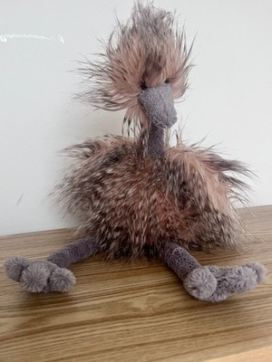 Jellycat Odette Strauß rosa & graue Federn - selten & nicht mehr produziert Stofftier Plüschtier