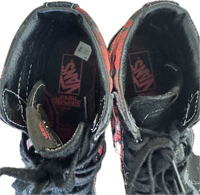 VANS x Stranger Things Sk8-Hi High Top Sneakers Black/Red Lace Up US W 9 M 7.5