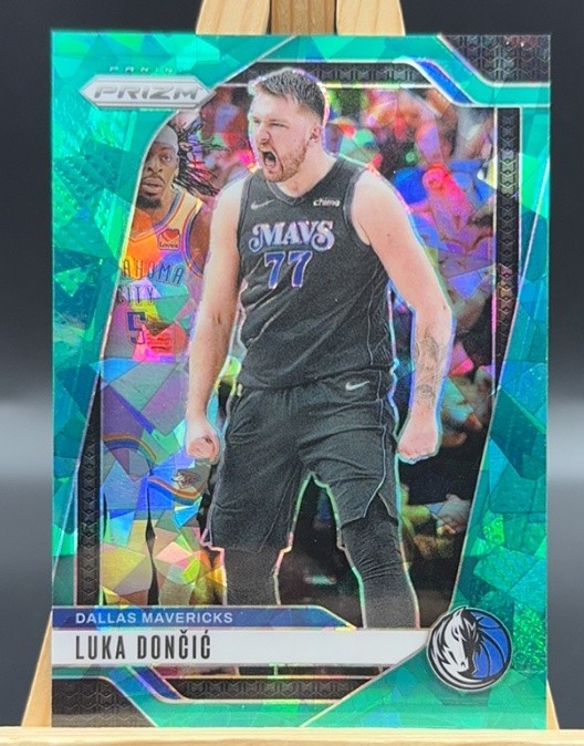 Luka Doncic 2024-25 Panini Prizm Teal Cracked Ice Prizm 216/225 #89