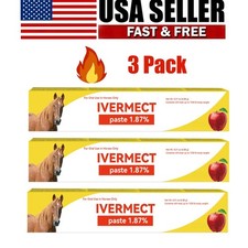 3 Pack Paste Horse Dewormer Safe Effective Wormer- Apple Flavor