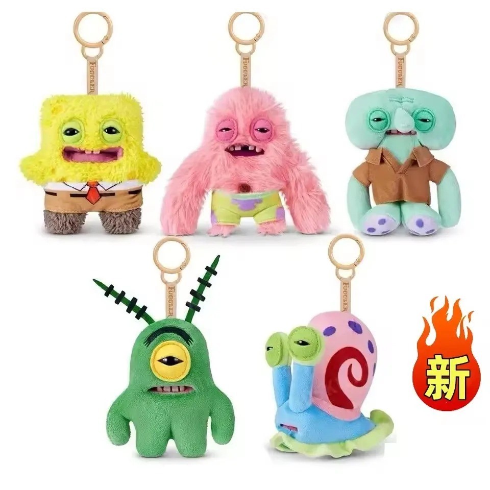 SpongeBob Fuggler Plush Pendant, Cute Ugly Teeth Monster Keychain