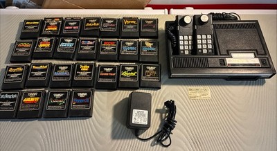 Coleco Vision Console 2 Controllers 25 Games Tested Please Read Vintage