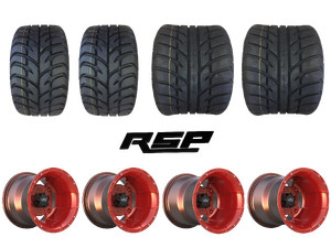 Kompletträder VBW-Sport Yamaha rot Maxxis Spearz ''Q'' Reifen ATV Quad