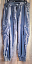 OutdoorSports Womens Gray Cargo Jogger Pants L Drawstring Elastic Waist Pockets