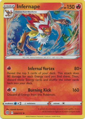 INFERNAPE 026/172 BRILIANT STARS POKEMON (HOLO, NM)